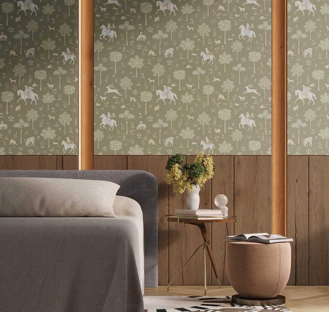 Обои Loymina Шервуд Осенняя охота Brit22 004 10,05×1 фото в интерьере