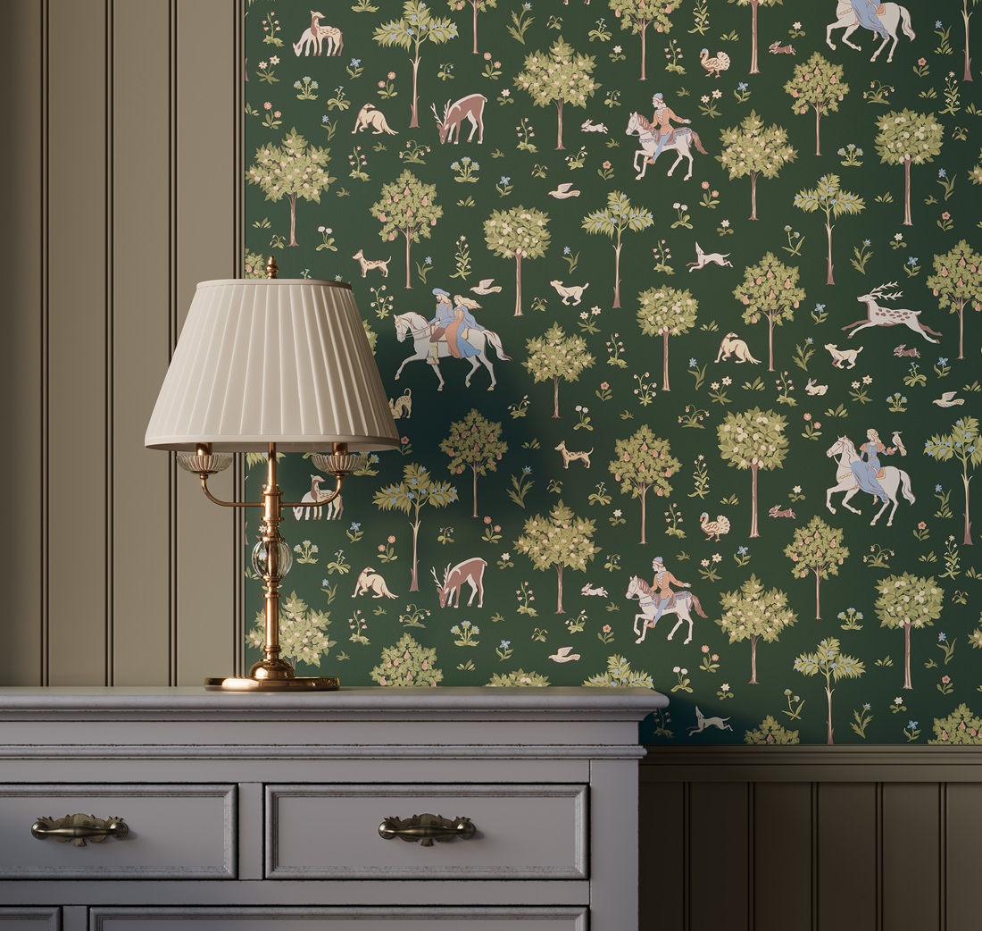 Обои Loymina Шервуд Осенняя охота Brit22 005 10,05×1 фото в интерьере