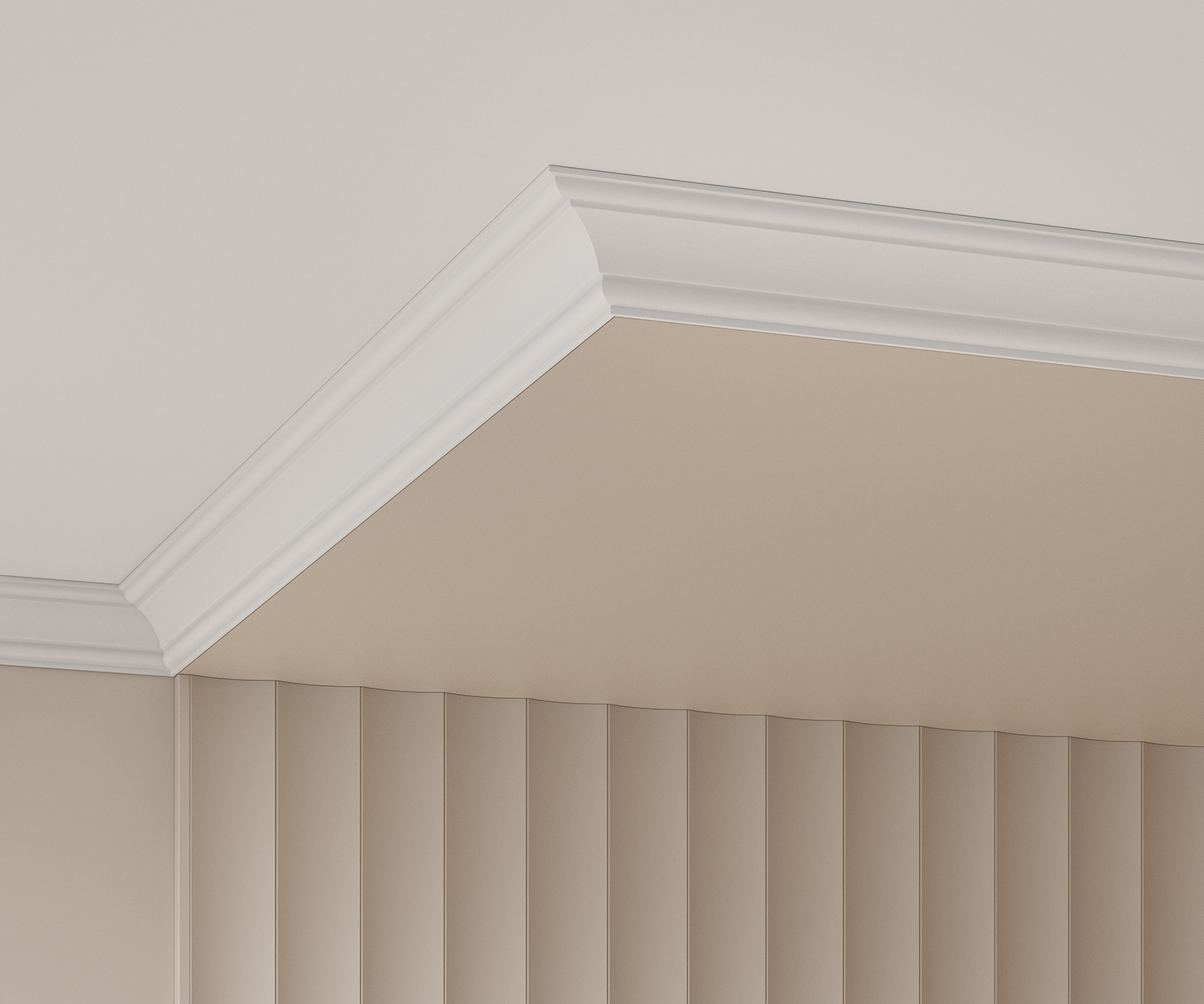 Потолочный плинтус под покраску Cosca Decor KX001 2000×50×50 фото в интерьере