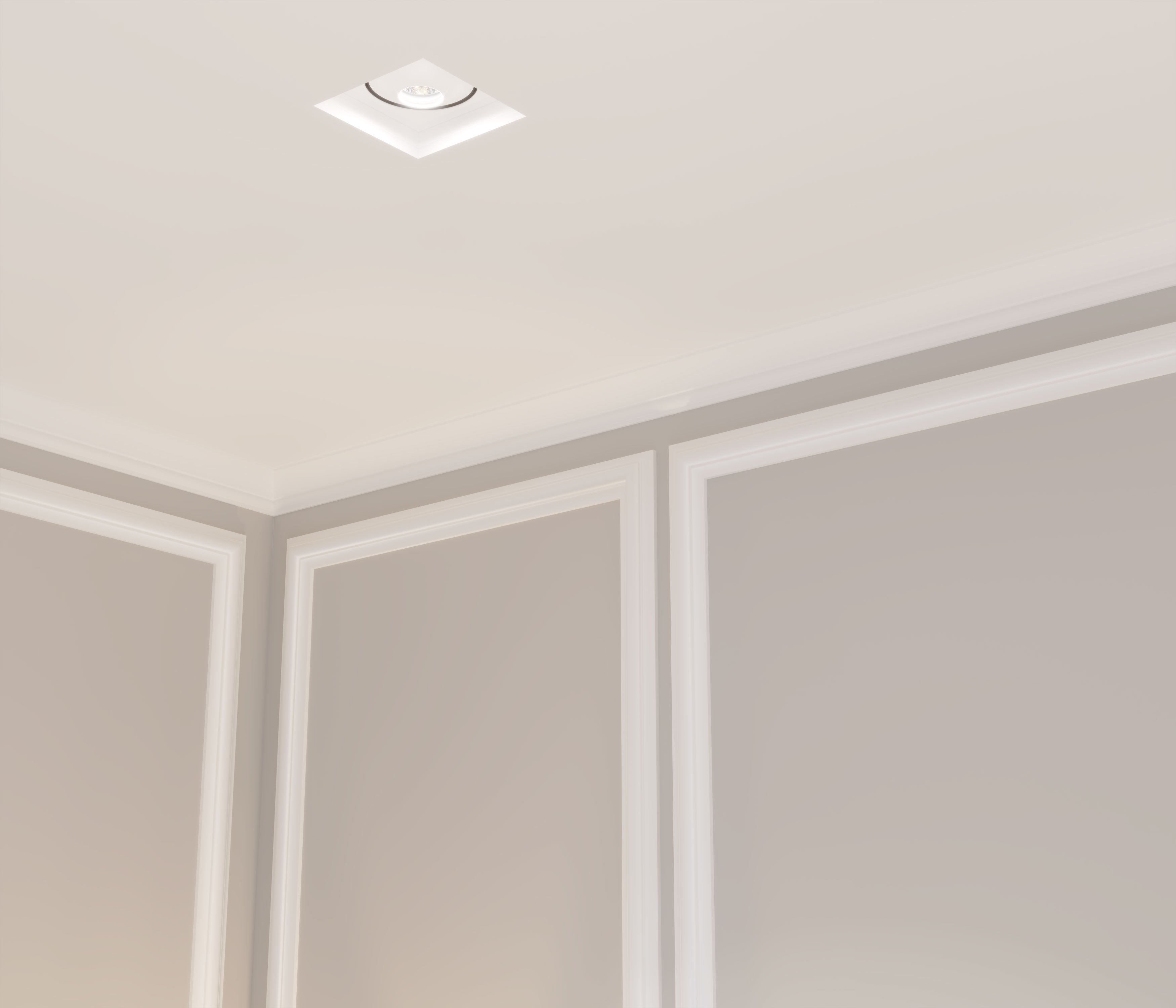 Потолочный плинтус под покраску Cosca Decor KX001 2000×50×50 фото в интерьере