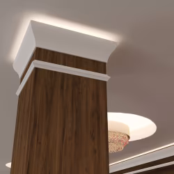 Потолочный плинтус под покраску Cosca Decor KX002 с подсветкой 2000×53×120