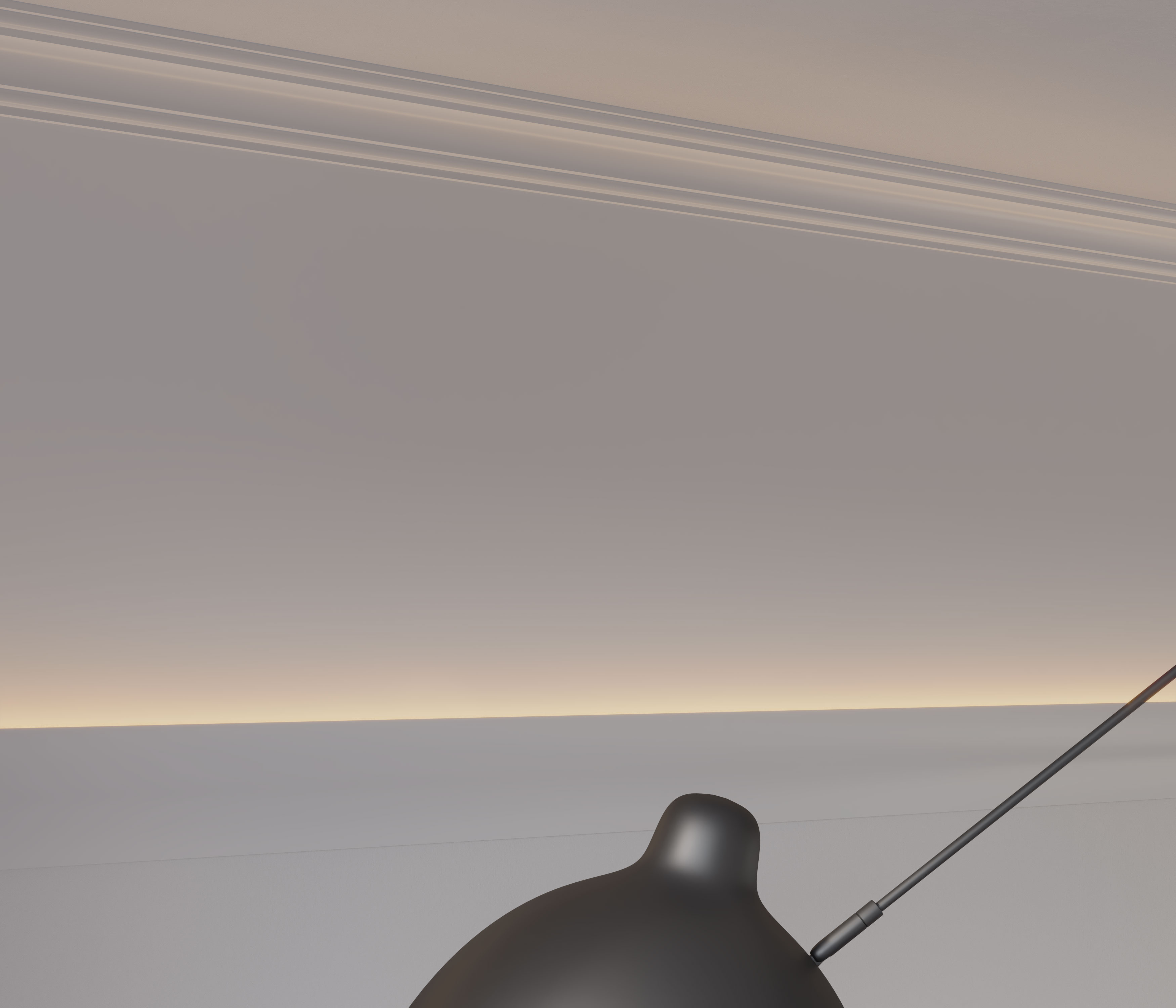 Потолочный плинтус под покраску Cosca Decor KX002 с подсветкой 2000×53×120 фото в интерьере