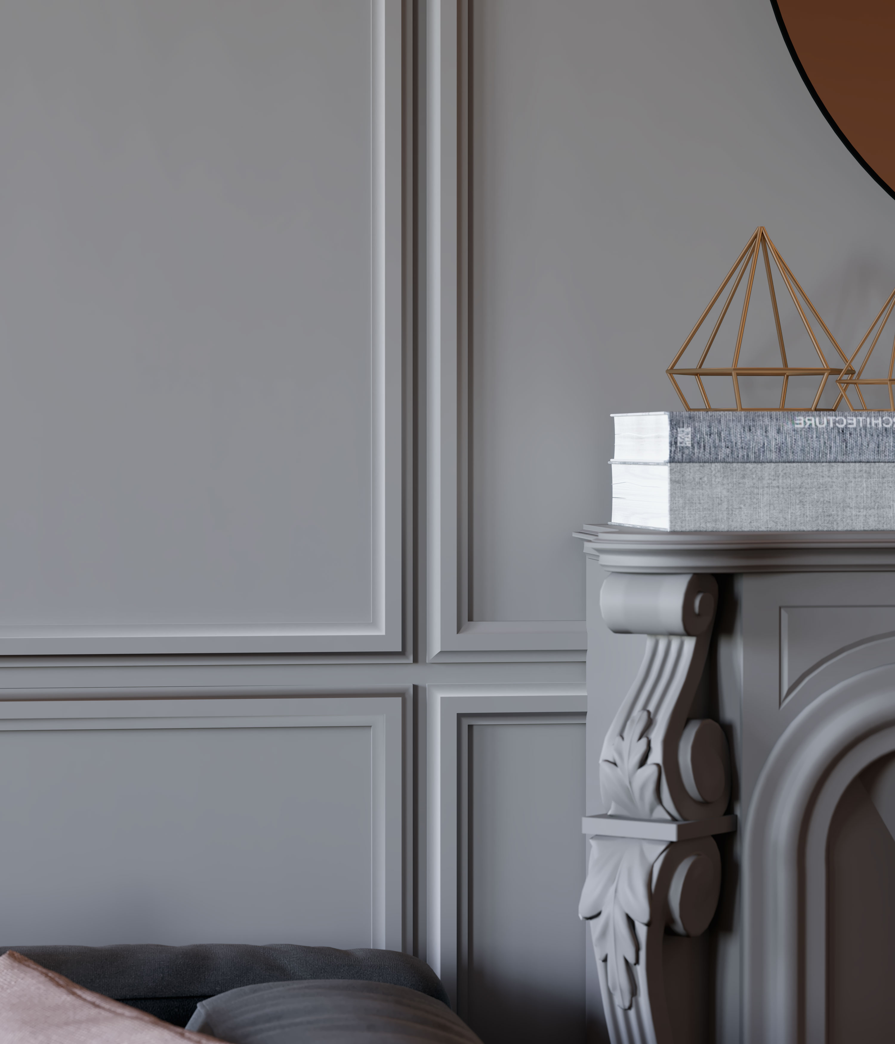 Потолочный плинтус под покраску Cosca Decor KX003 с подсветкой 2000×45×120 фото в интерьере