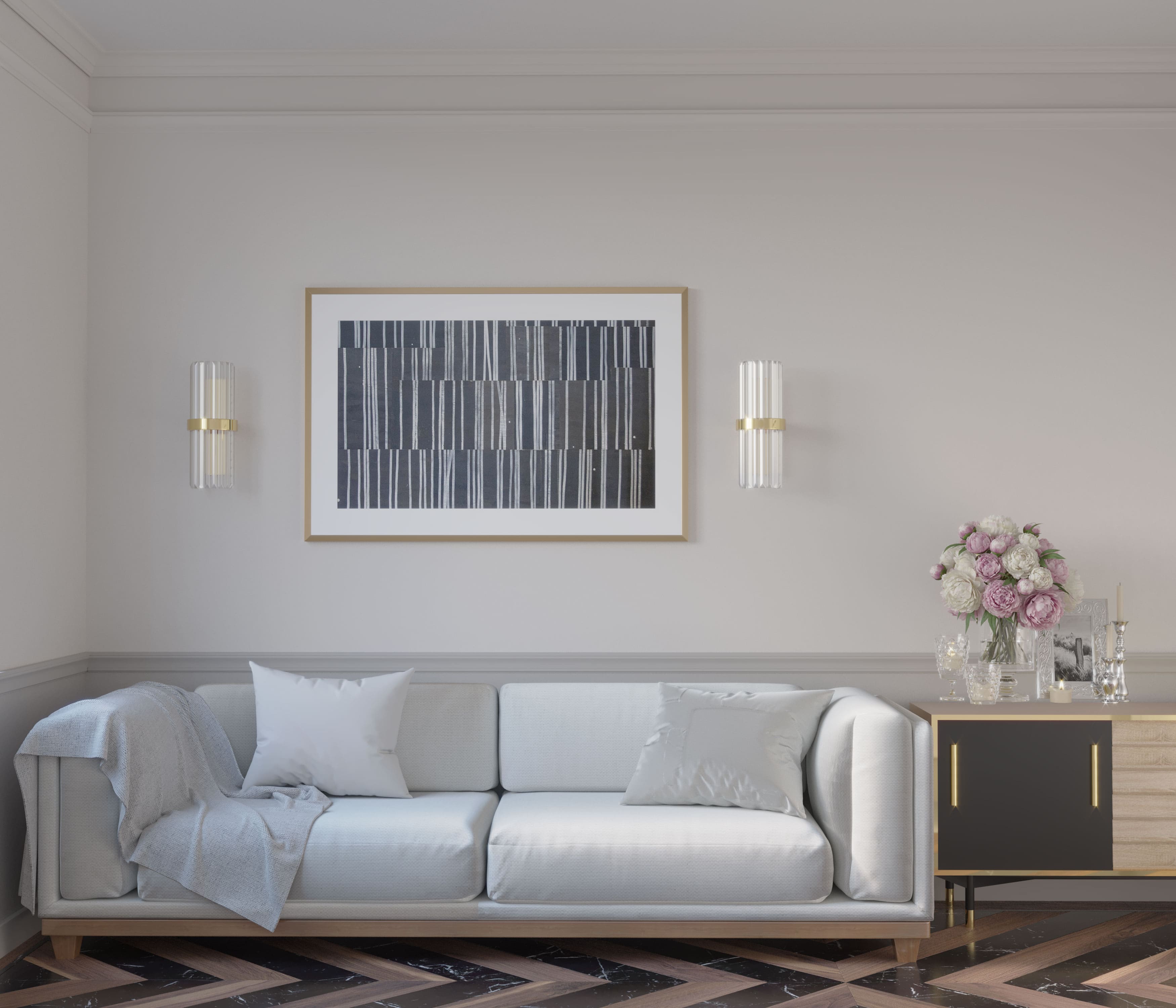 Потолочный плинтус под покраску Cosca Decor KX005 2000×69×71 фото в интерьере Потолочный плинтус под покраску Cosca Decor KX005 2000×69×71 фото в интерьере