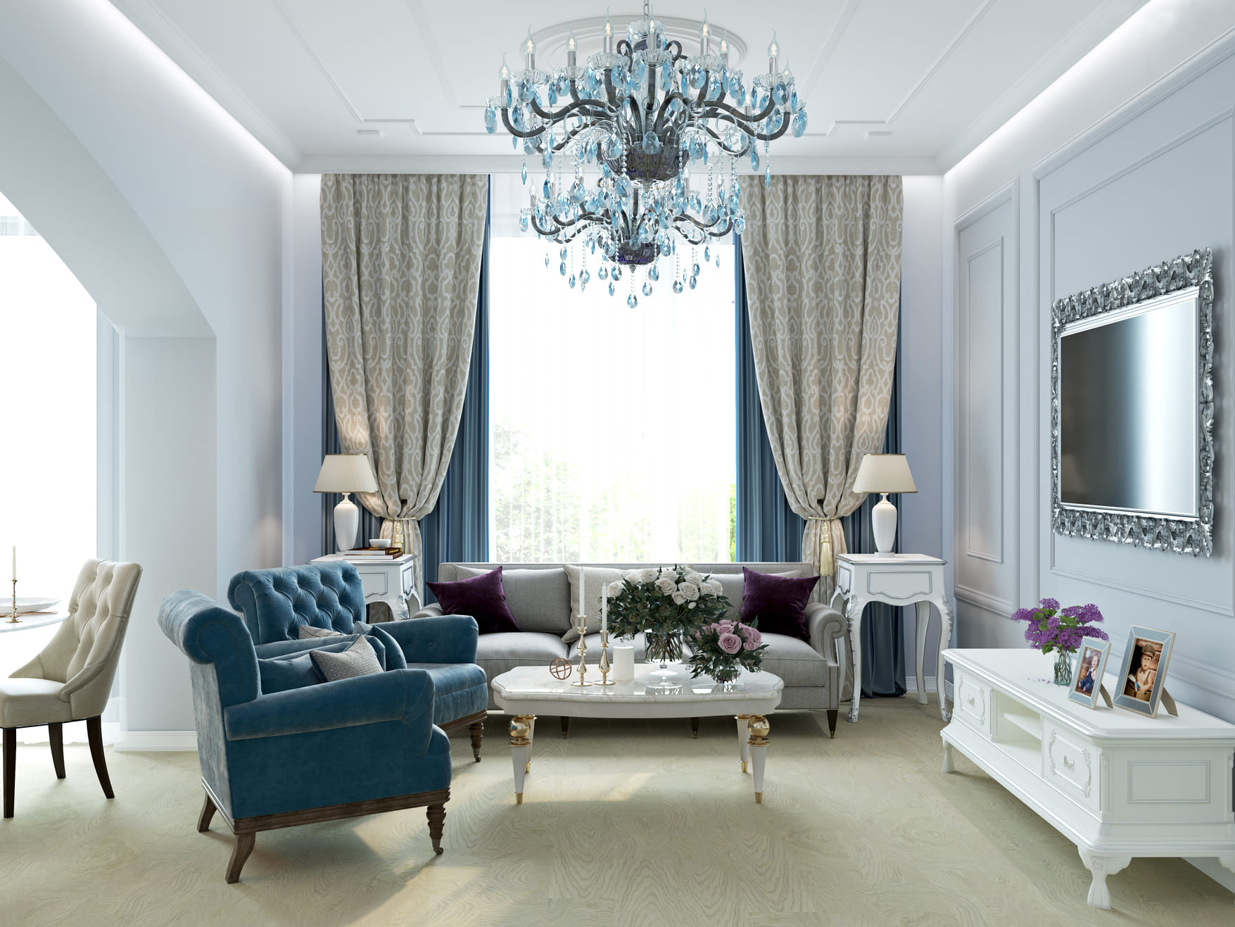 Потолочный плинтус под покраску Cosca Decor KX005 2000×69×71 фото в интерьере Потолочный плинтус под покраску Cosca Decor KX005 2000×69×71 фото в интерьере