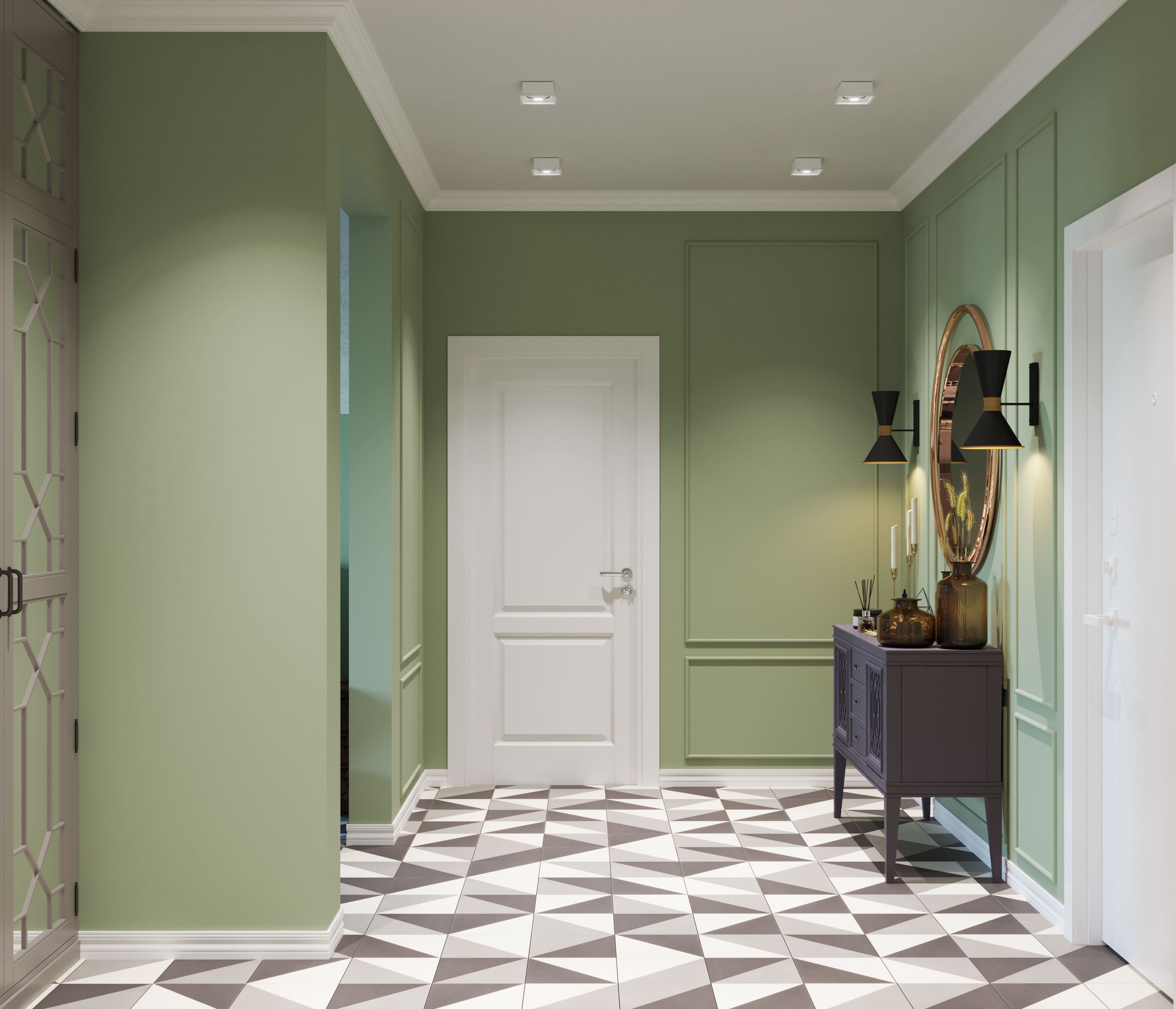 Потолочный плинтус под покраску Cosca Decor KX012 2000×80×80 фото в интерьере