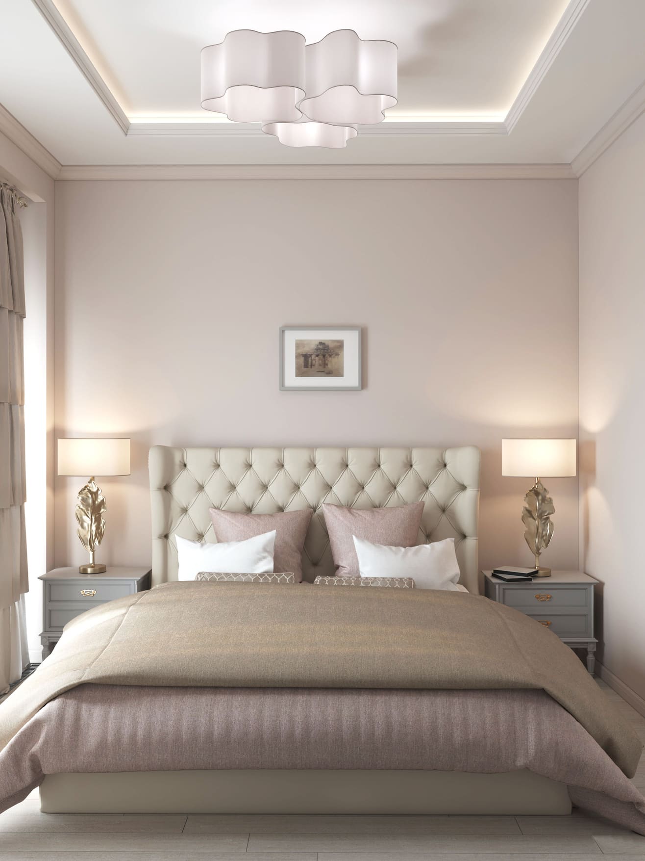 Потолочный плинтус под покраску Cosca Decor KX012 2000×80×80 фото в интерьере