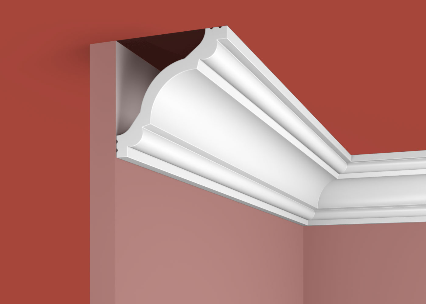 Потолочный плинтус под покраску Cosca Decor KX012 2000×80×80