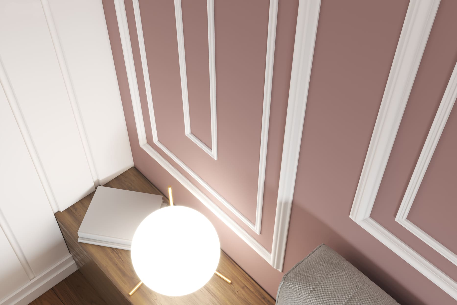 Потолочный плинтус под покраску Cosca Decor KX013 2000×75×95 фото в интерьере