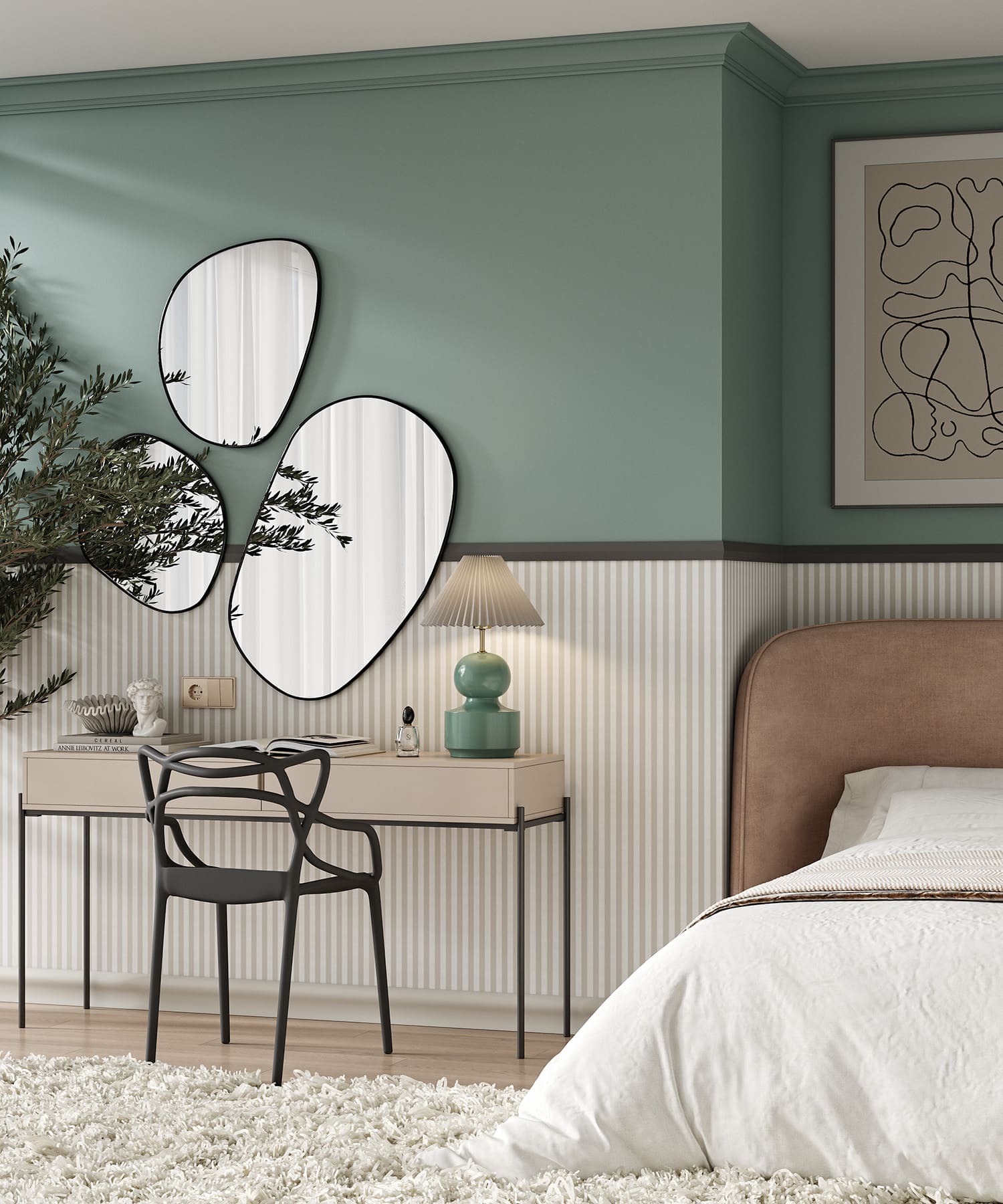 Потолочный плинтус под покраску Cosca Decor KX015 2000×84×97 фото в интерьере