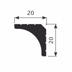 Потолочный плинтус под покраску Cosca Decor KX021 2000×20×20