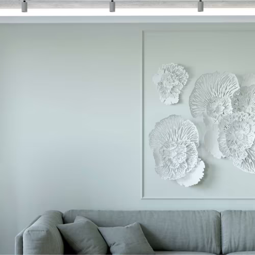 Потолочный плинтус под покраску Cosca Decor KX025 с подсветкой 2000×89×109