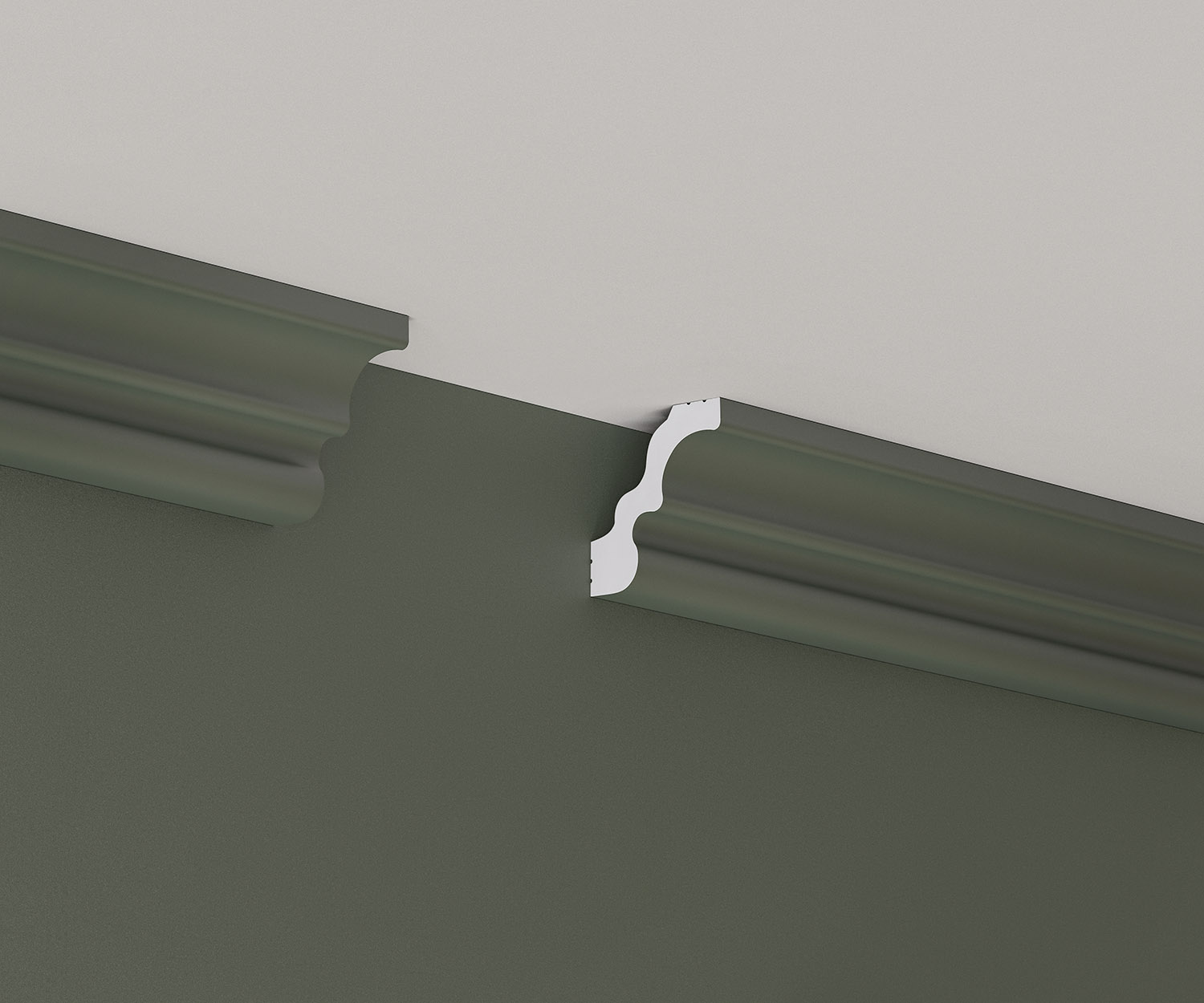 Потолочный плинтус под покраску Cosca Decor KX032 2000×42×46 фото в интерьере