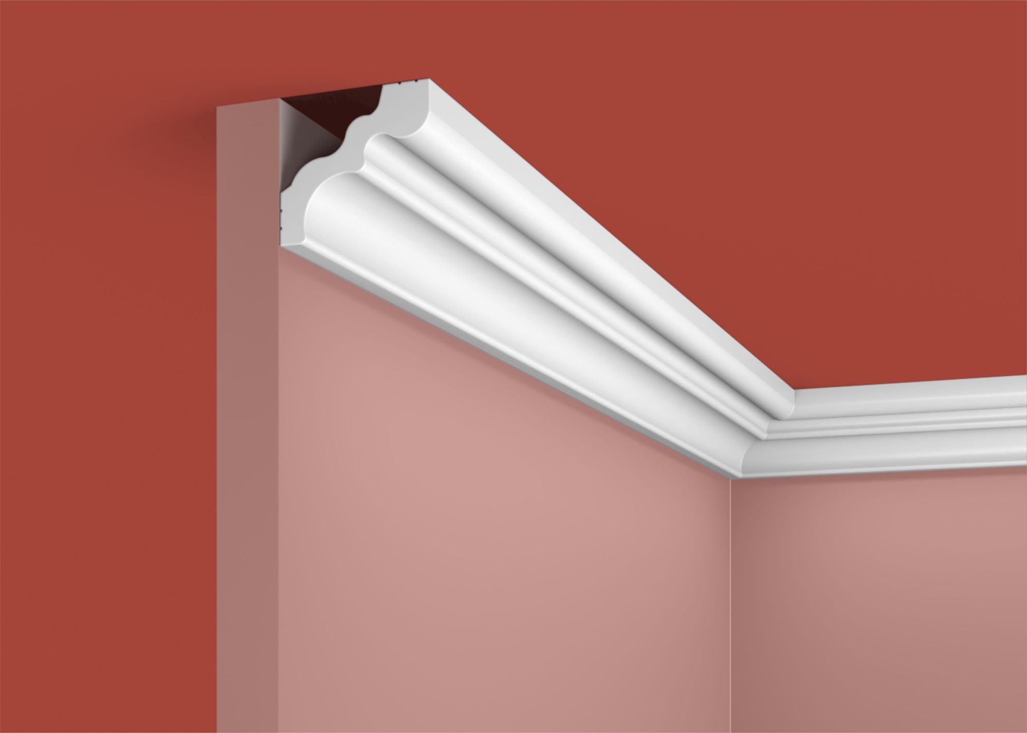 Потолочный плинтус под покраску Cosca Decor KX032 2000×42×46