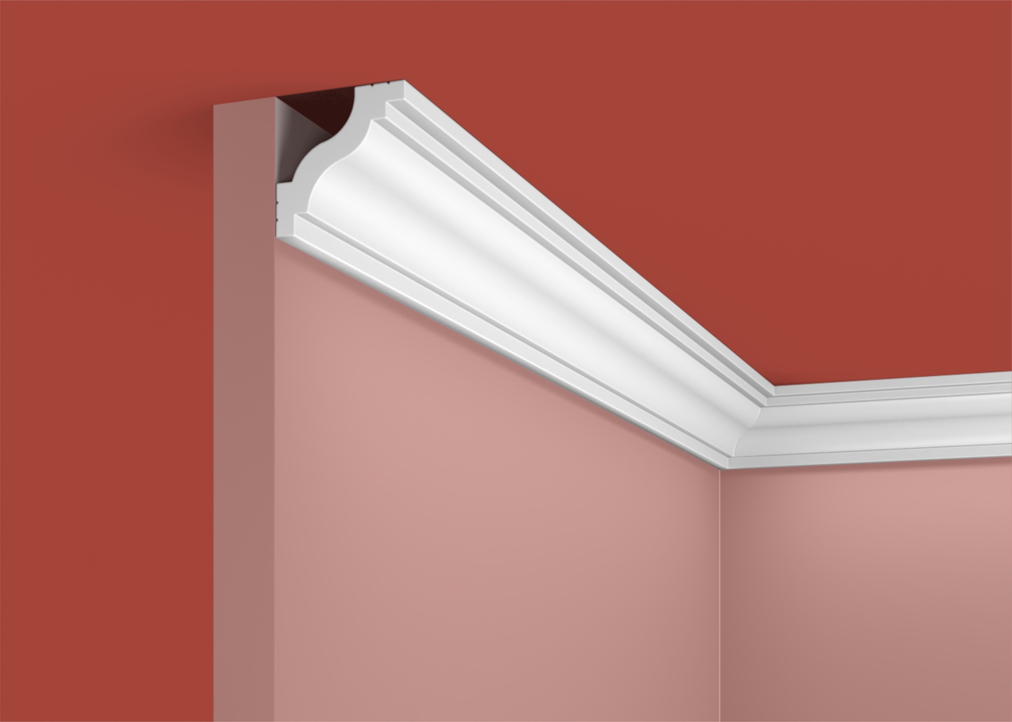 Потолочный плинтус под покраску Cosca Decor KX034 2000×41×40