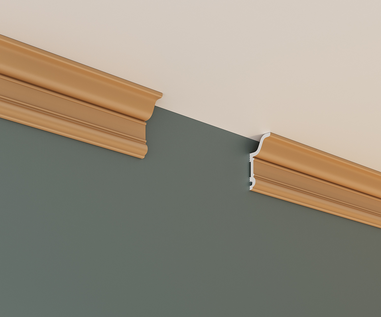 Потолочный плинтус под покраску Cosca Decor KX046 2000×31×59 фото в интерьере