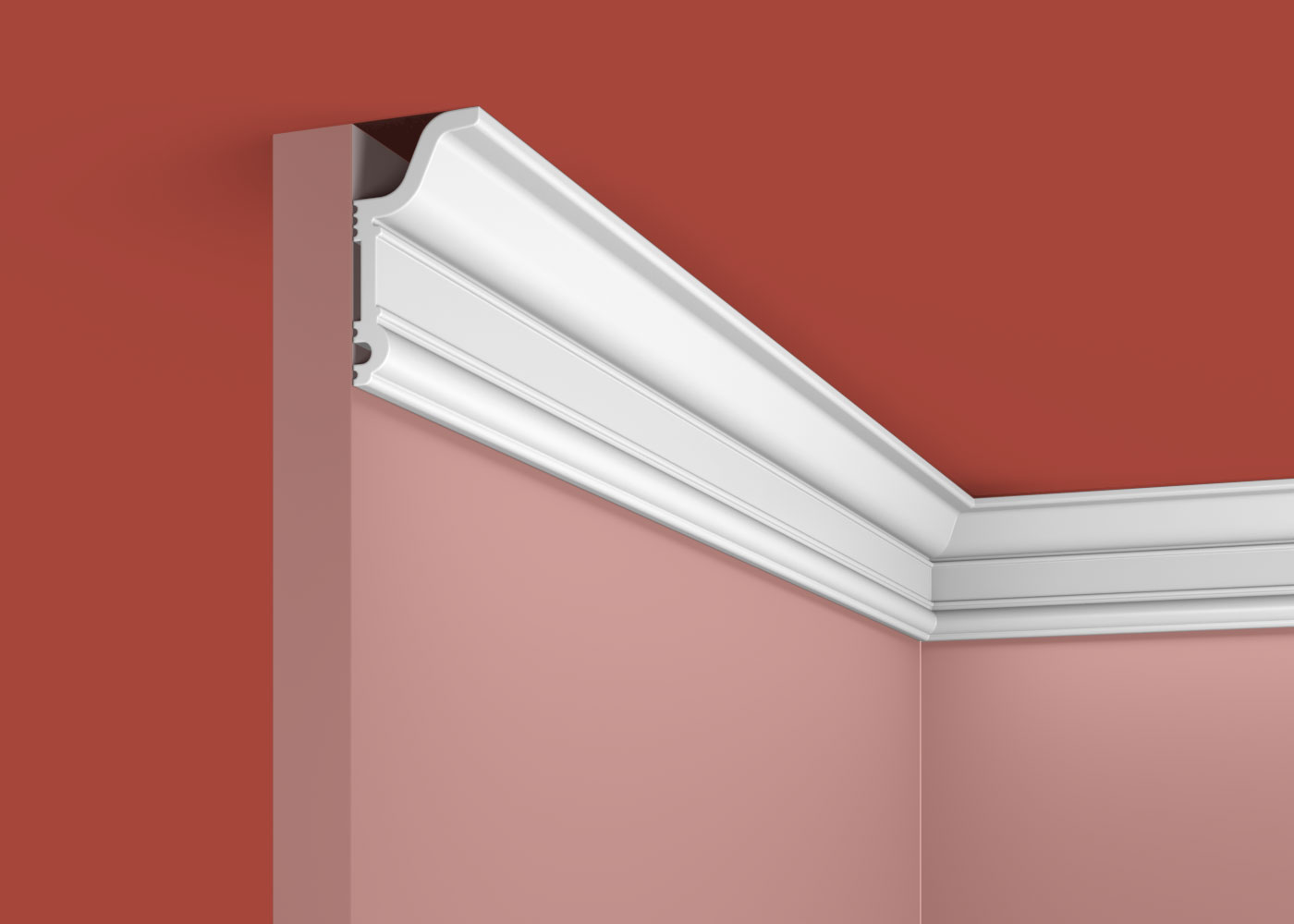 Потолочный плинтус под покраску Cosca Decor KX046 2000×31×59