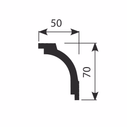 Потолочный плинтус под покраску Cosca Decor KX048 2000×50×70