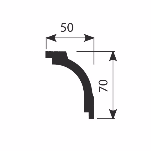 Потолочный плинтус под покраску Cosca Decor KX048 2000×50×70