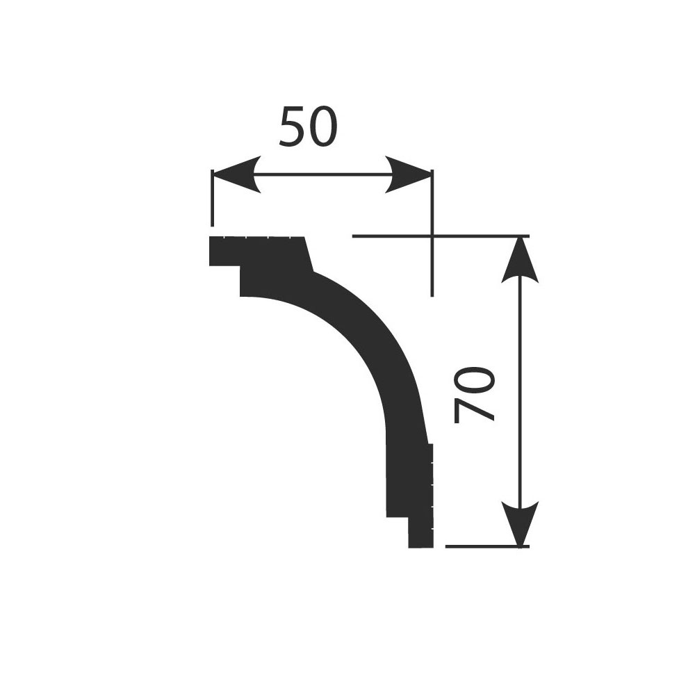Потолочный плинтус под покраску Cosca Decor KX048 2000×50×70