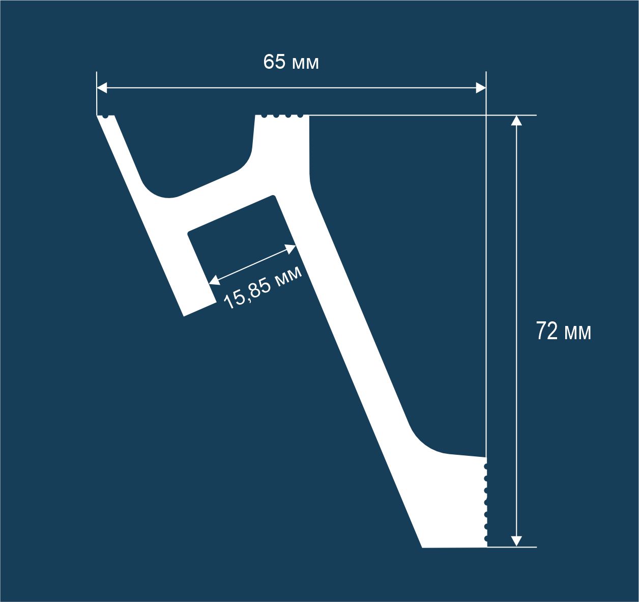 Потолочный плинтус под покраску Cosca Decor KX052 с подсветкой 2000×65×72