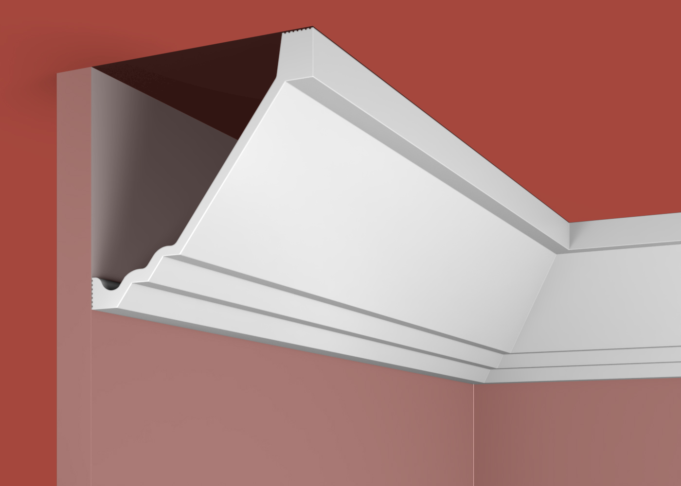 Потолочный плинтус под покраску Cosca Decor KX054 2000×116×113