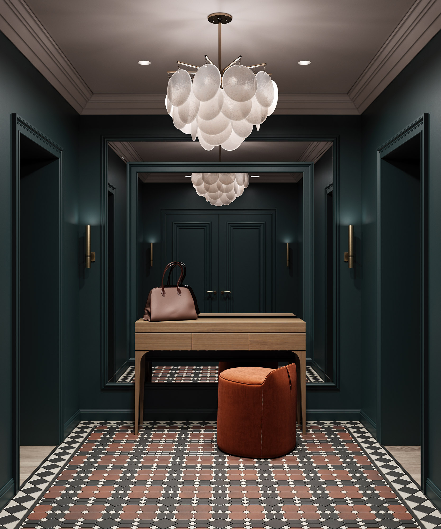 Потолочный плинтус под покраску Cosca Decor KX055 2000×145×147 фото в интерьере