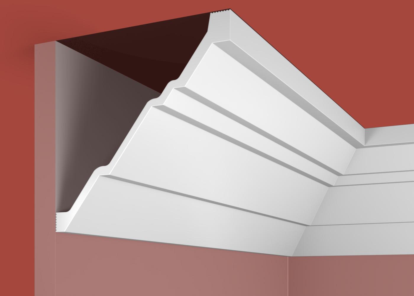 Потолочный плинтус под покраску Cosca Decor KX055 2000×145×147