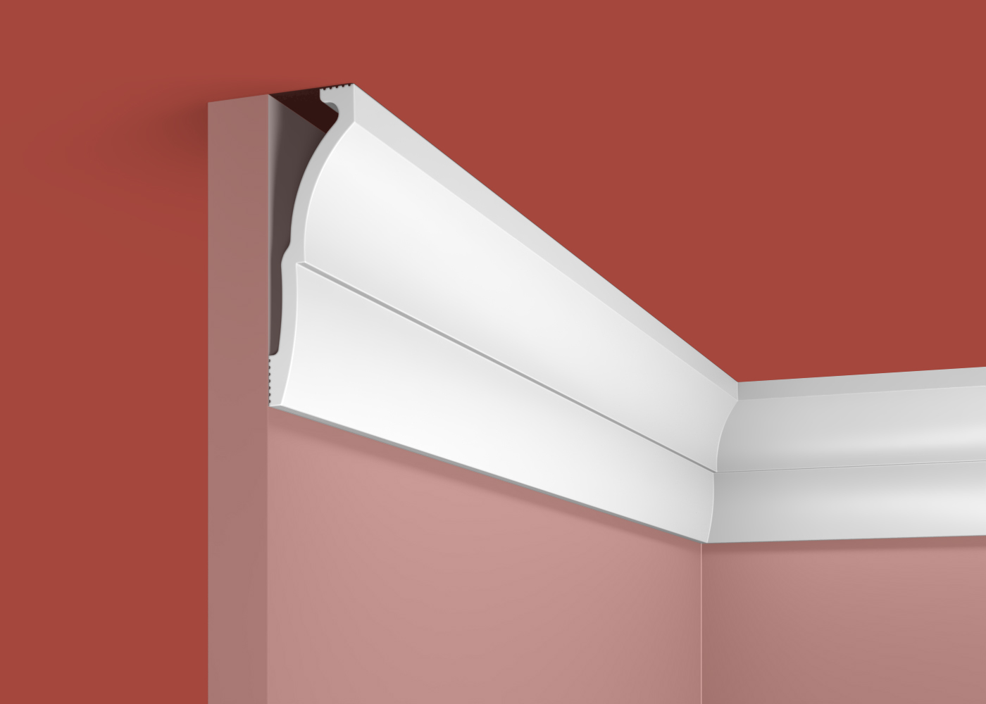 Потолочный плинтус под покраску Cosca Decor KX058 2000×30×91