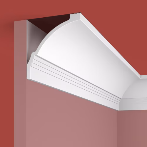 Потолочный плинтус под покраску Cosca Decor KX064 2000×80×84