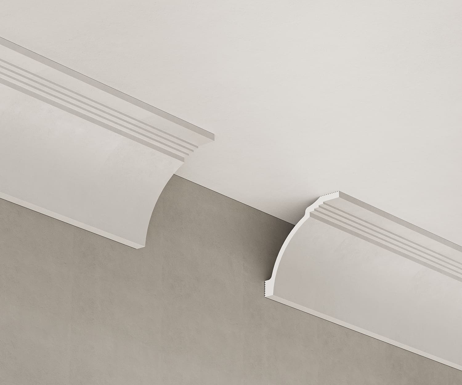 Потолочный плинтус под покраску Cosca Decor KX064 2000×80×84 фото в интерьере