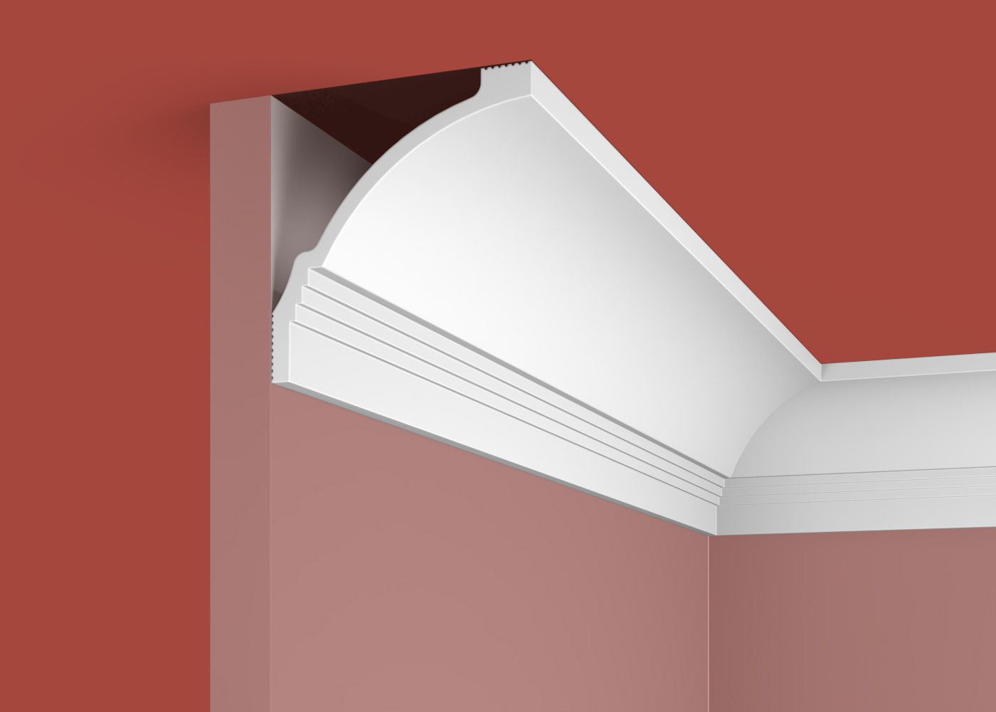 Потолочный плинтус под покраску Cosca Decor KX064 2000×80×84