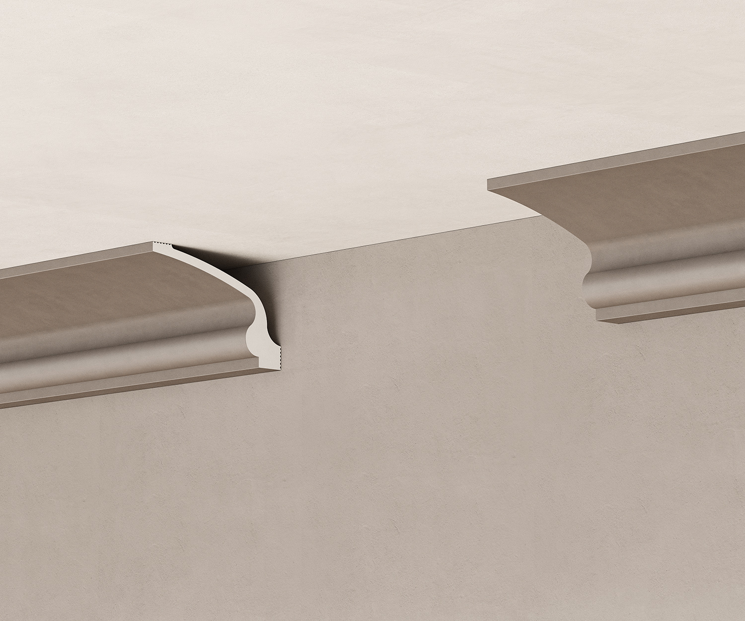 Потолочный плинтус под покраску Cosca Decor KX066 2000×60×90 фото в интерьере