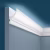Потолочный плинтус под покраску Cosca Decor KX071 с подсветкой 2000×35×60