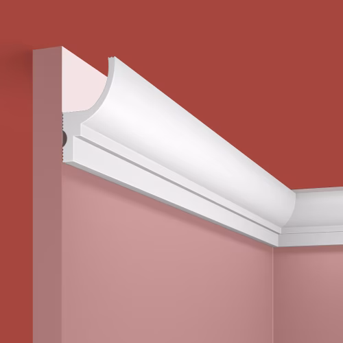 Потолочный плинтус под покраску Cosca Decor KX071 с подсветкой 2000×35×60