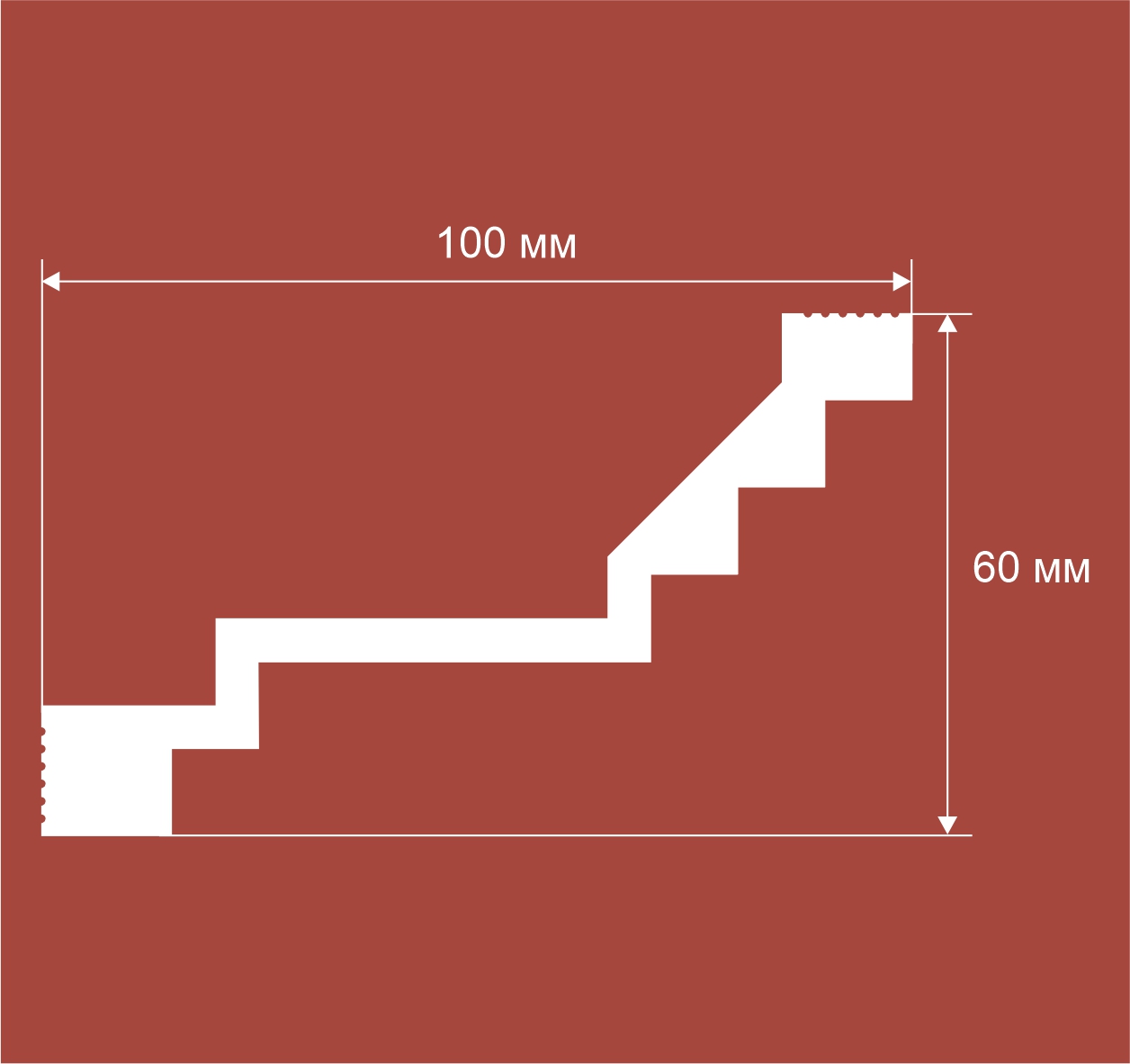 Потолочный плинтус под покраску Cosca Decor KX081 2000×100×60