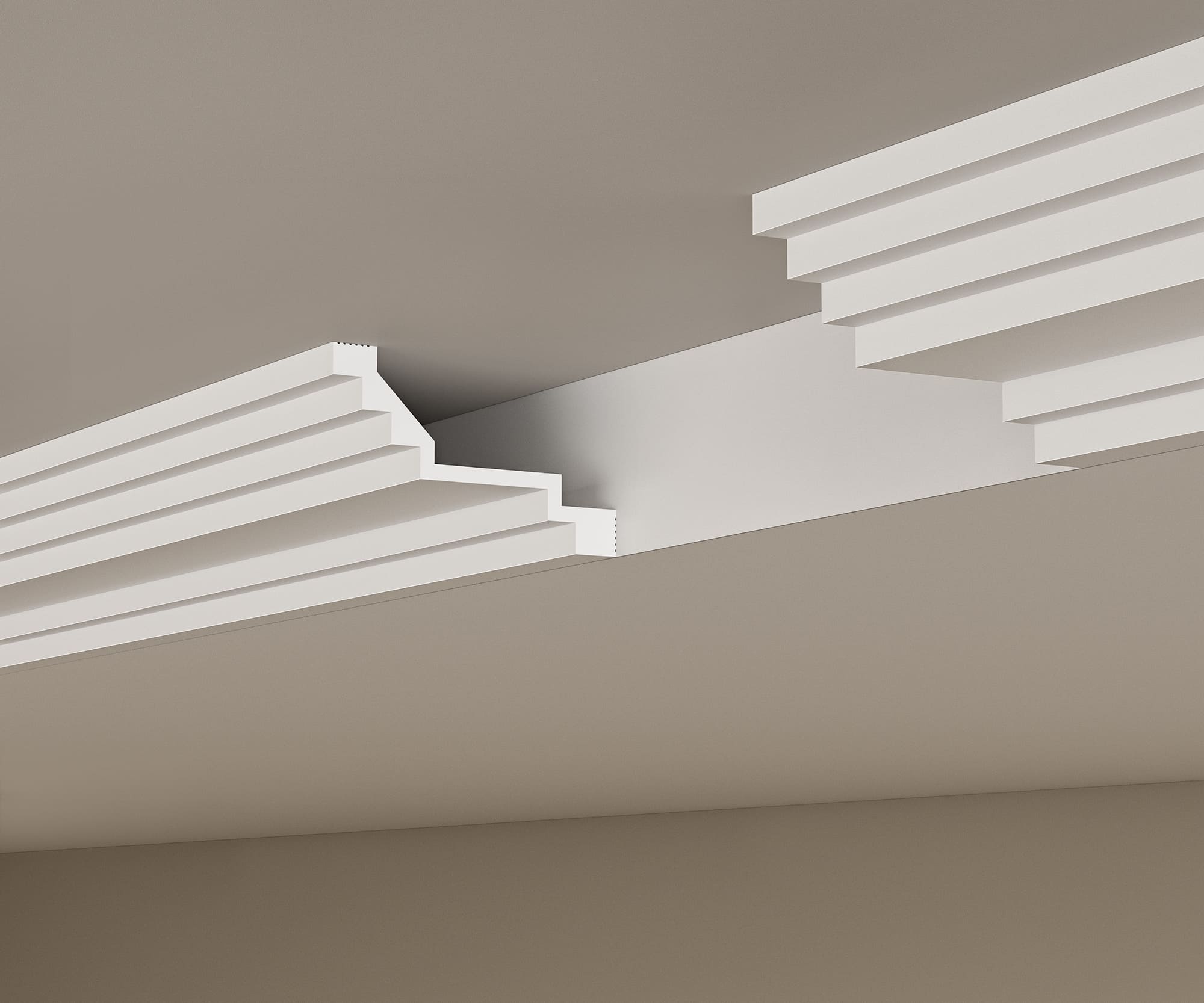 Потолочный плинтус под покраску Cosca Decor KX081 2000×100×60 фото в интерьере