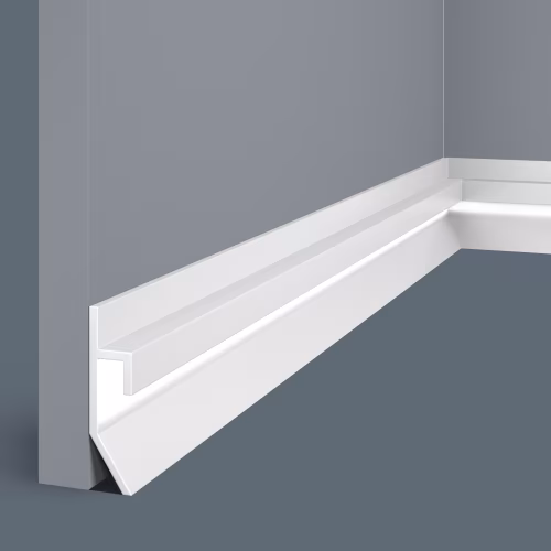 Плинтус под покраску теневой с подсветкой Cosca Decor Экополимер PL004 2000×65×16