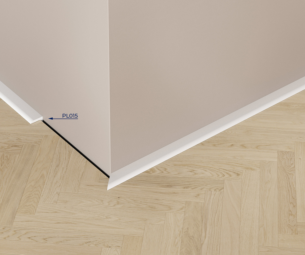 Микроплинтус под покраску Cosca Decor Экополимер PL015 2000×10×21 фото в интерьере