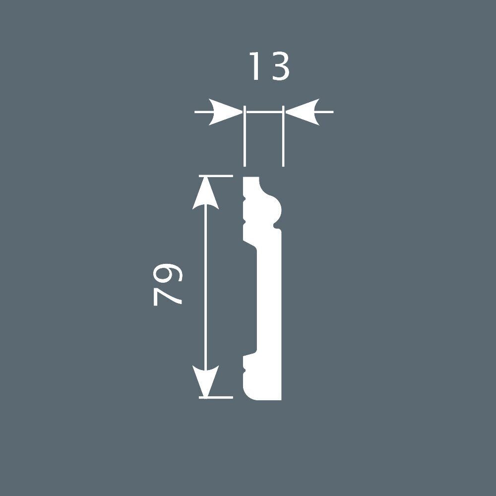 Плинтус под покраску Cosca Decor Экополимер PX002 2000×79×13