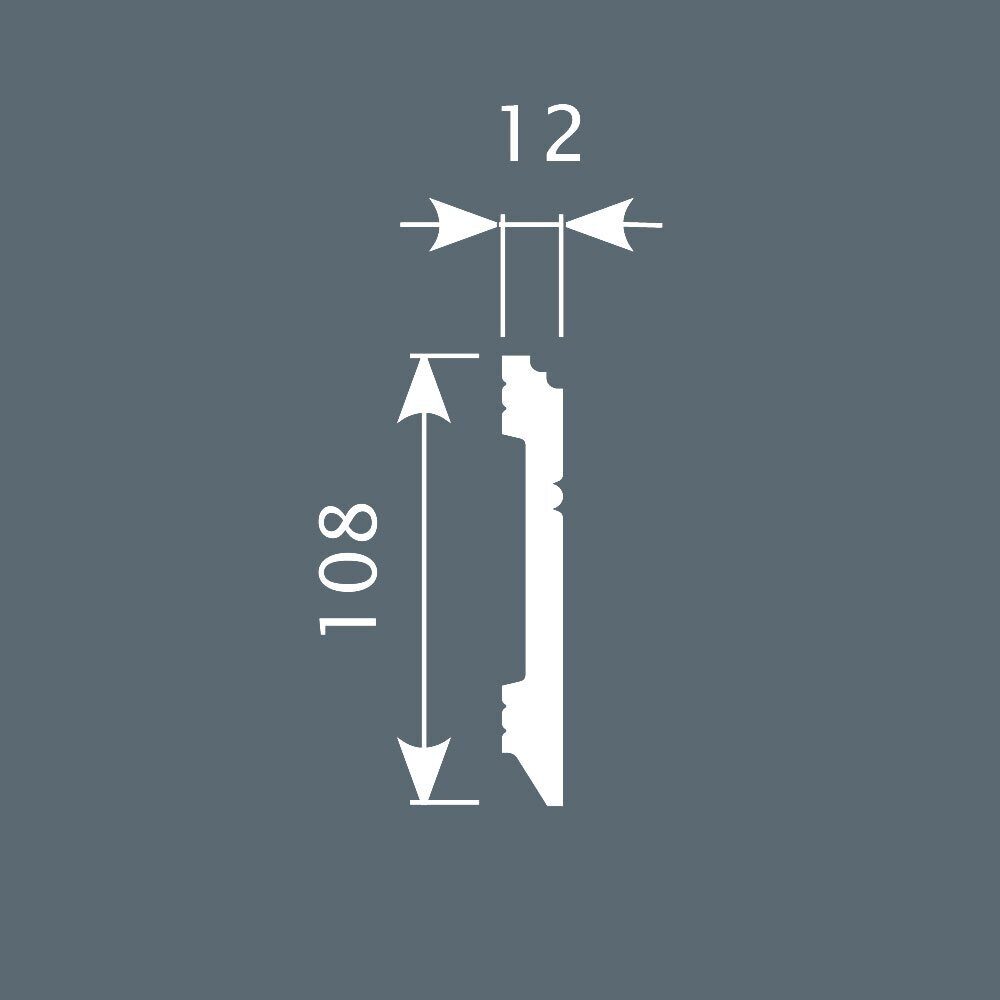 Плинтус под покраску Cosca Decor Экополимер PX005 2000×108×12