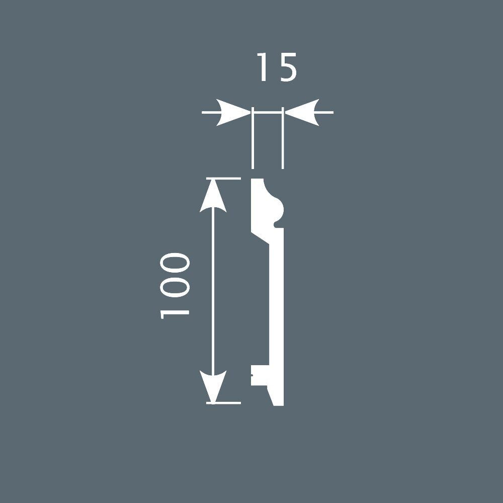 Плинтус под покраску Cosca Decor Экополимер PX026 2000×100×15