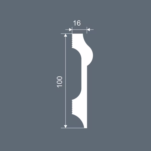Плинтус под покраску Cosca Decor Экополимер PX043 2000×100×16