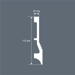Плинтус под покраску Cosca Decor Экополимер PX047 2000×112×20