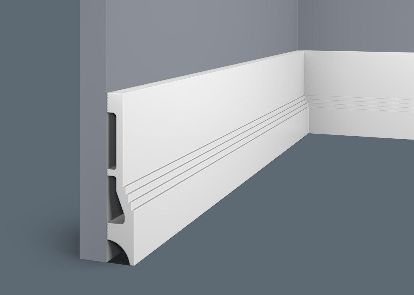 Плинтус под покраску Cosca Decor Экополимер PX047 2000×112×20