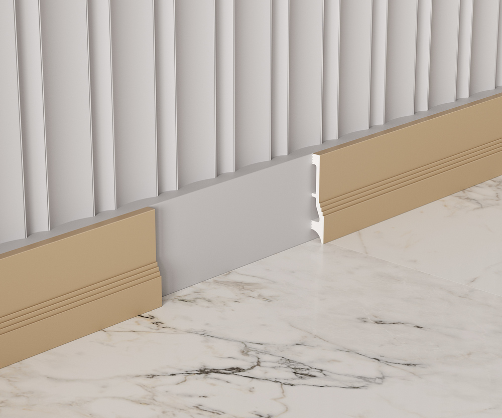 Плинтус под покраску Cosca Decor Экополимер PX047 2000×112×20 фото в интерьере