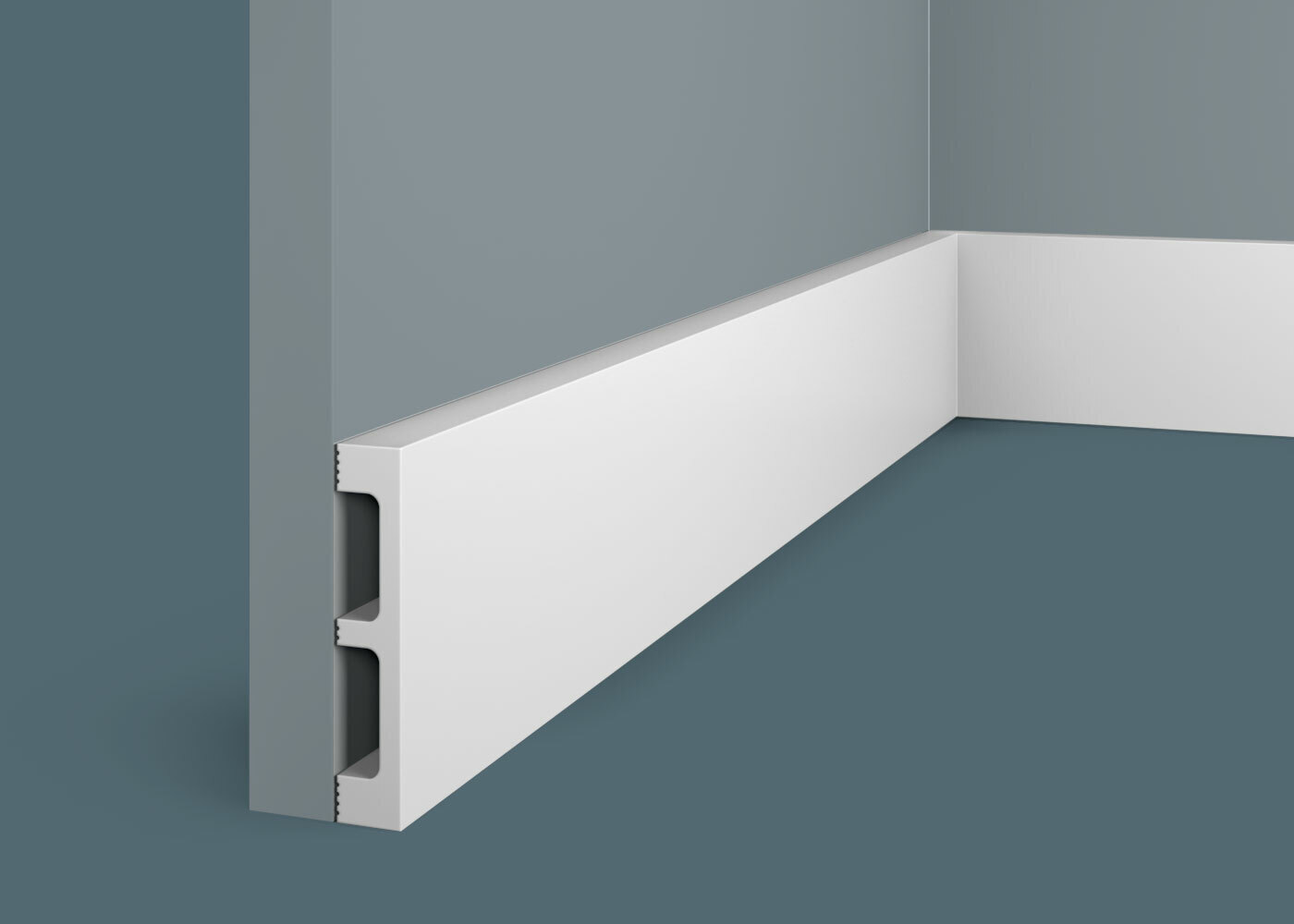 Плинтус под покраску Cosca Decor Экополимер PX048 2000×80×15