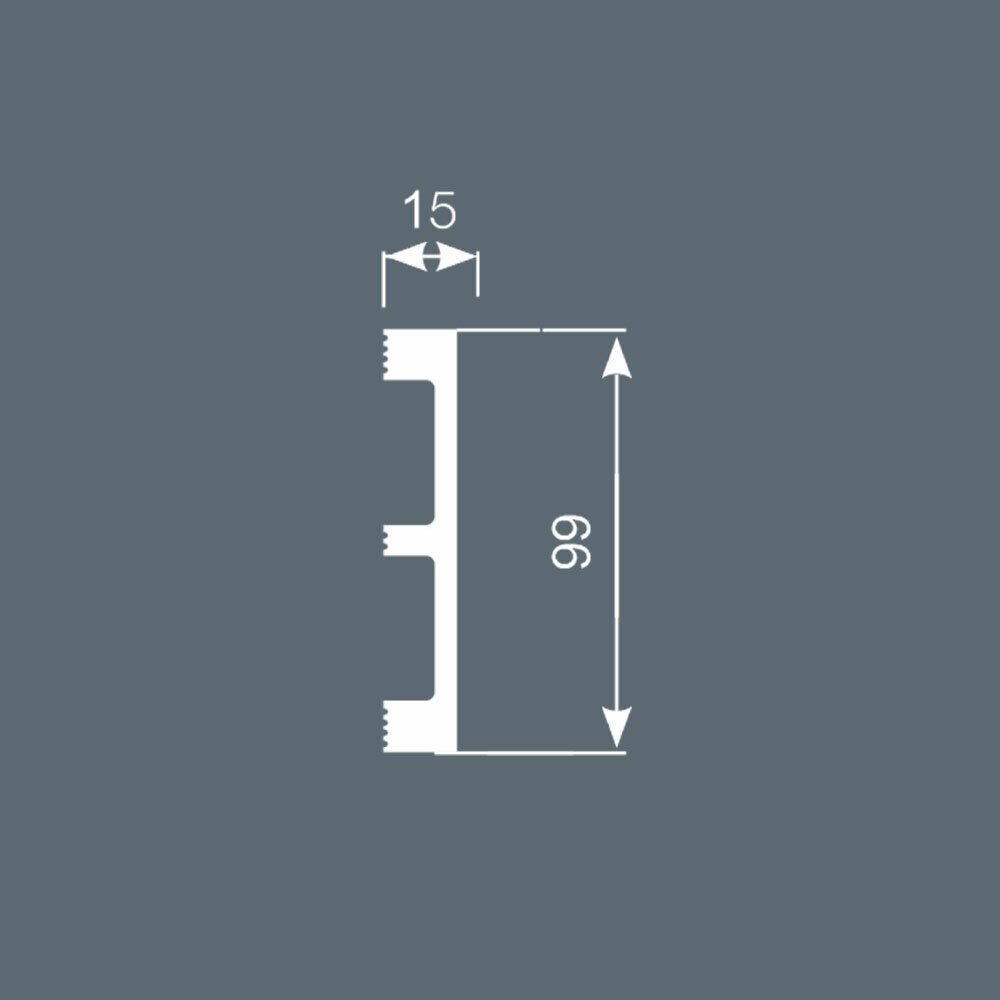 Плинтус под покраску Cosca Decor Экополимер PX049 2000×99×15