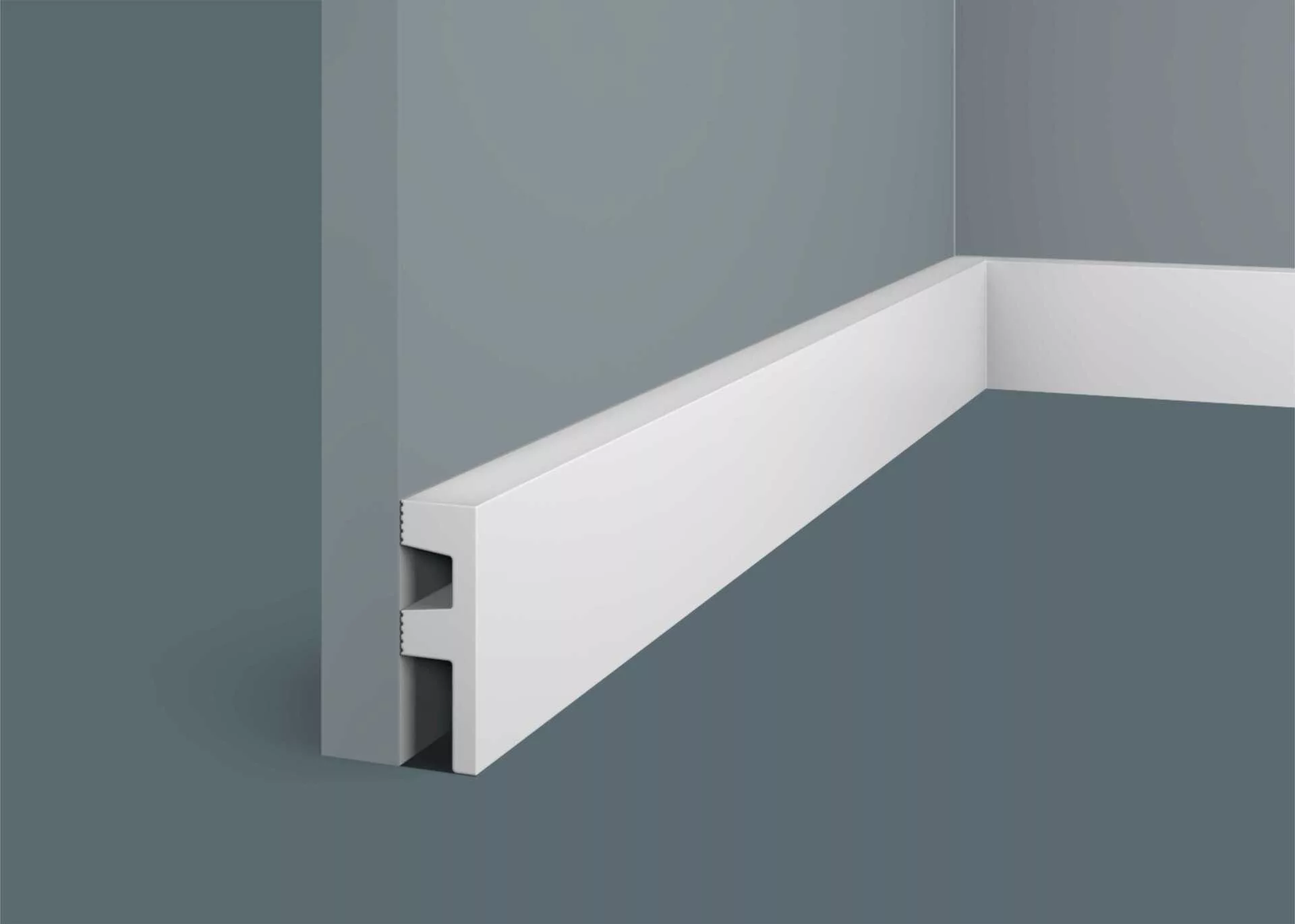 Плинтус под покраску с подсветкой Cosca Decor Экополимер PX051 2000×60×19