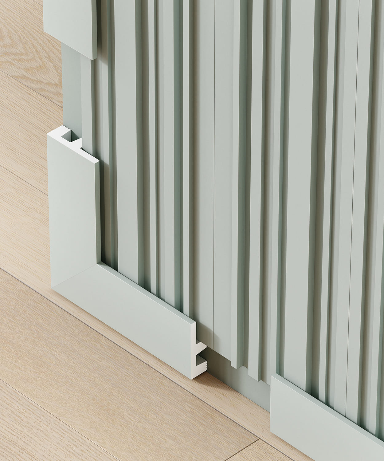 Плинтус под покраску с подсветкой Cosca Decor Экополимер PX051 2000×60×19 фото в интерьере